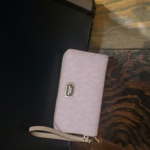 Michael Kors Blush Pink Signature Logo Wristlet Clutch